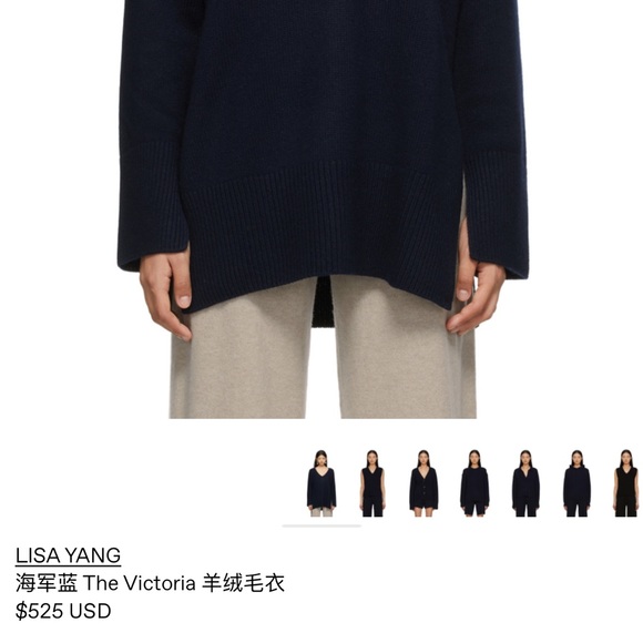 “Lisa Yang” Cashmere V-neck sweater - Picture 4 of 5